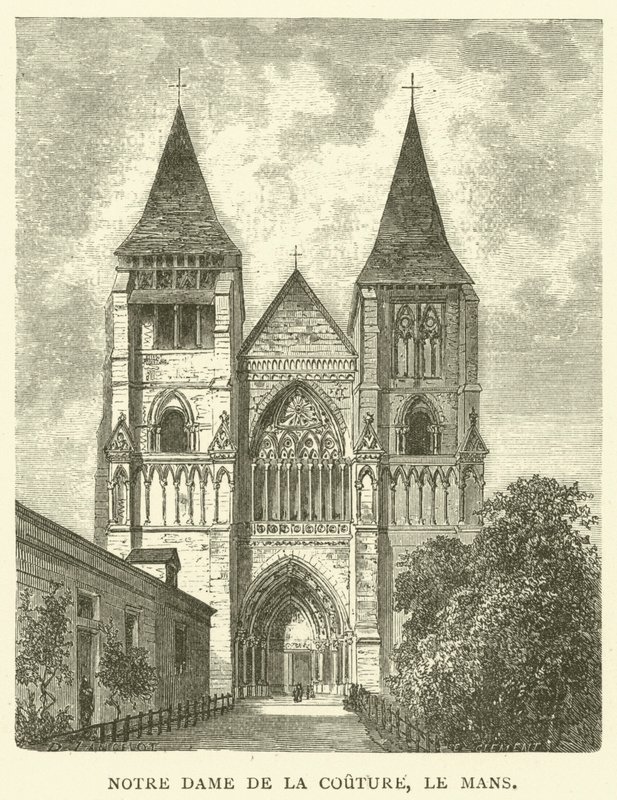 Notre Dame de la Couture, Le Mans (Gravur) von English School