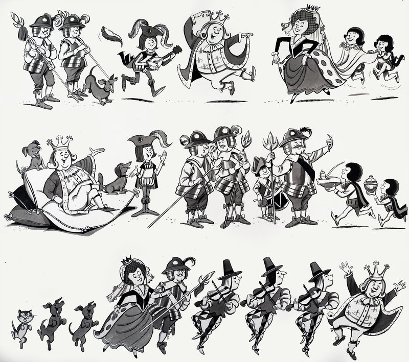 Illustrationen zu Kinderreimen von English School