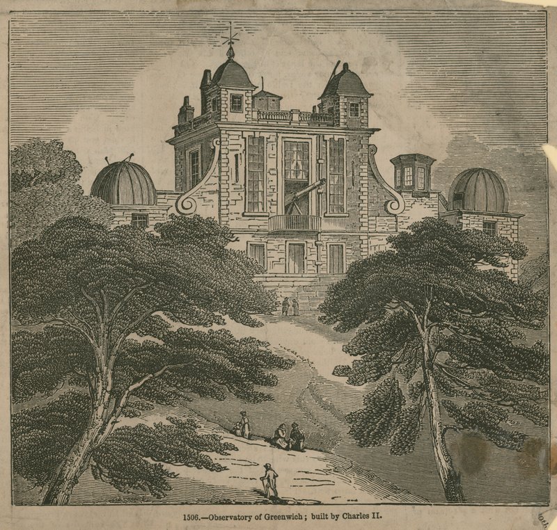 Observatorium in Greenwich, London, erbaut von Charles II von English School