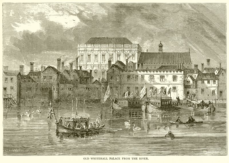 Altes Whitehall-Palast vom Fluss aus von English School