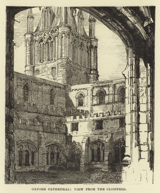 Oxford Kathedrale, Blick von den Kreuzgängen von English School
