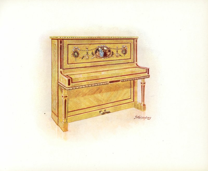 Seite aus dem Kunstkatalog von Steinway & Sons von English School