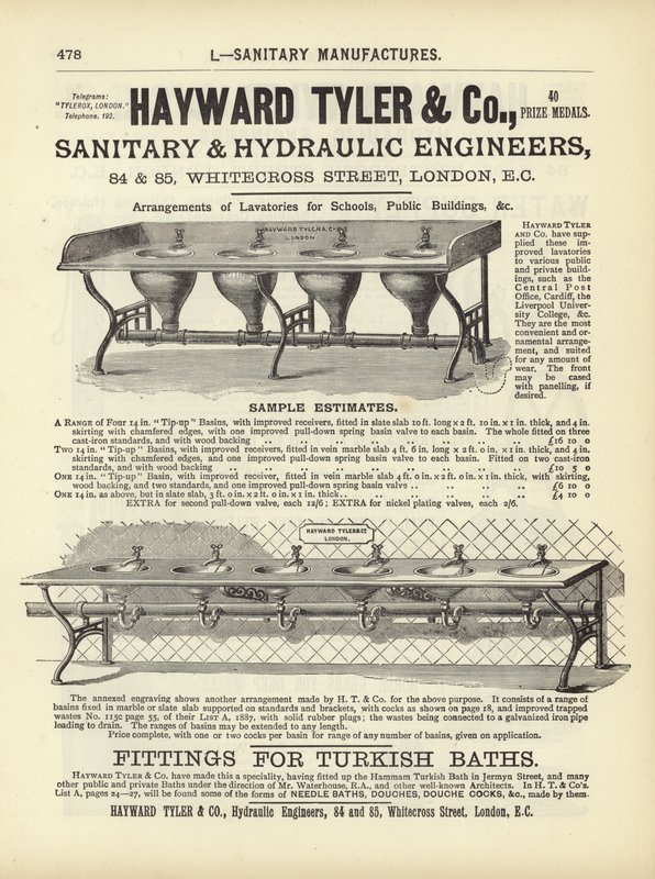 Seite aus dem Kompendium der Architekten, Vermesser und Ingenieure 1892 von English School