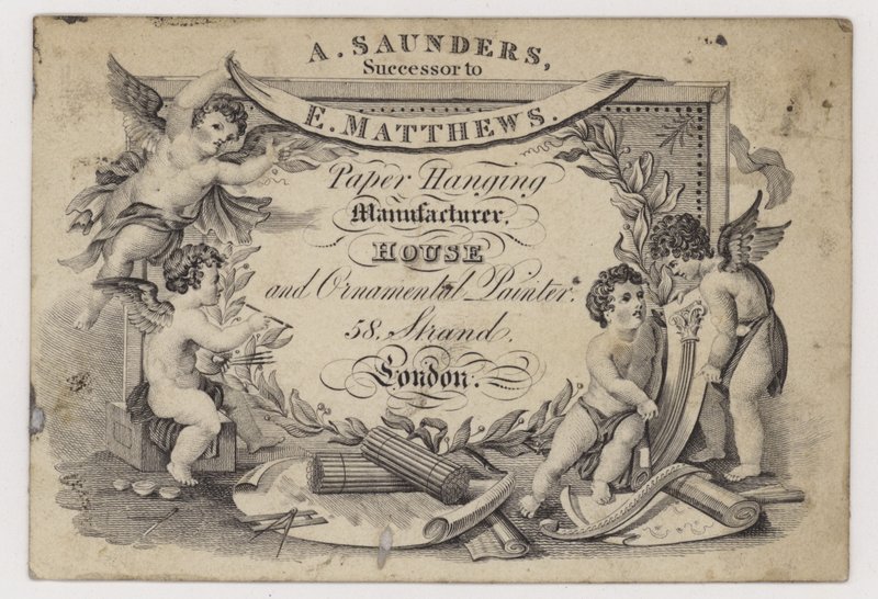 Tapetenfärber, A Saunders, Visitenkarte von English School