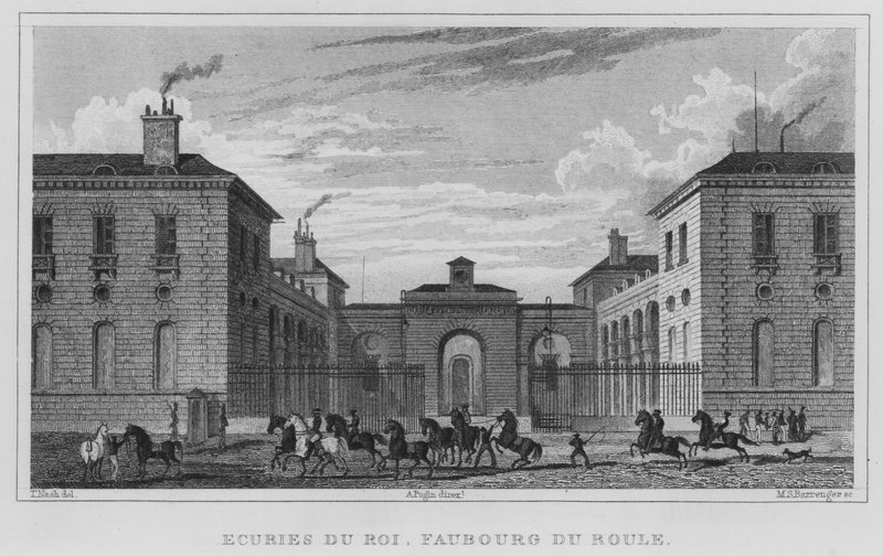 Paris, Ecuries Du Roi, Faubourg Du Roule (Gravur) von English School