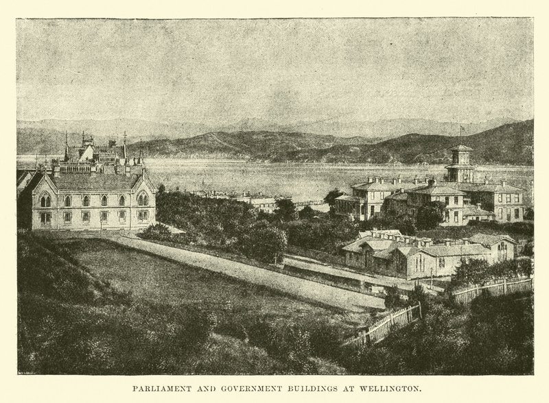 Parlament und Regierungsgebäude in Wellington von English School