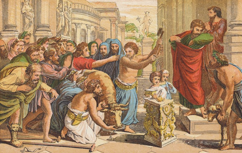 Paulus und Barnabas in Lystra von English School