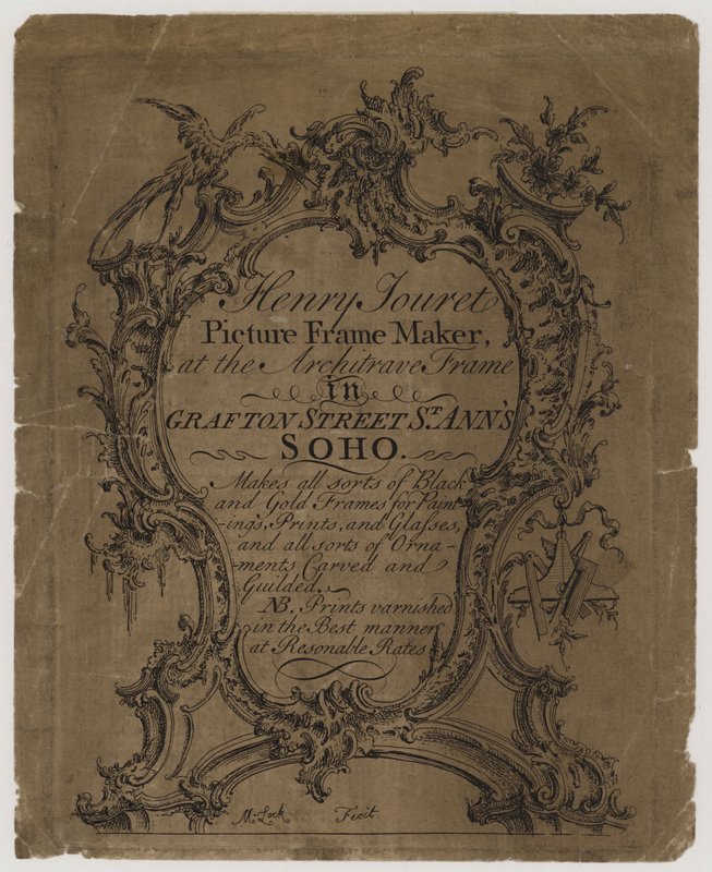 Bilderrahmenmacher, Henry Jouret, Visitenkarte von English School