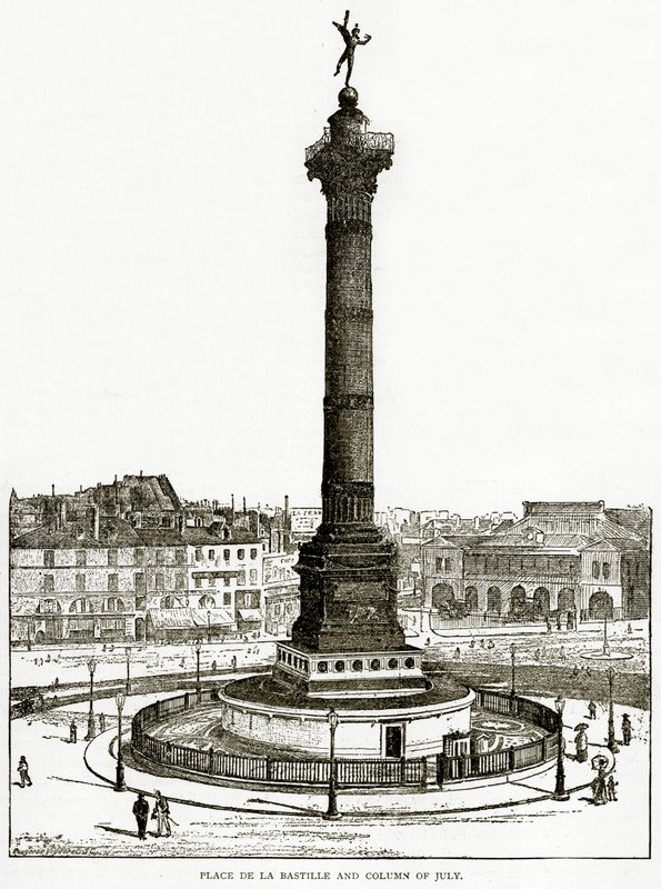 Place de la Bastille und Julisäule, Illustration aus Old and New Paris von H. Sutherland Edwards von English School