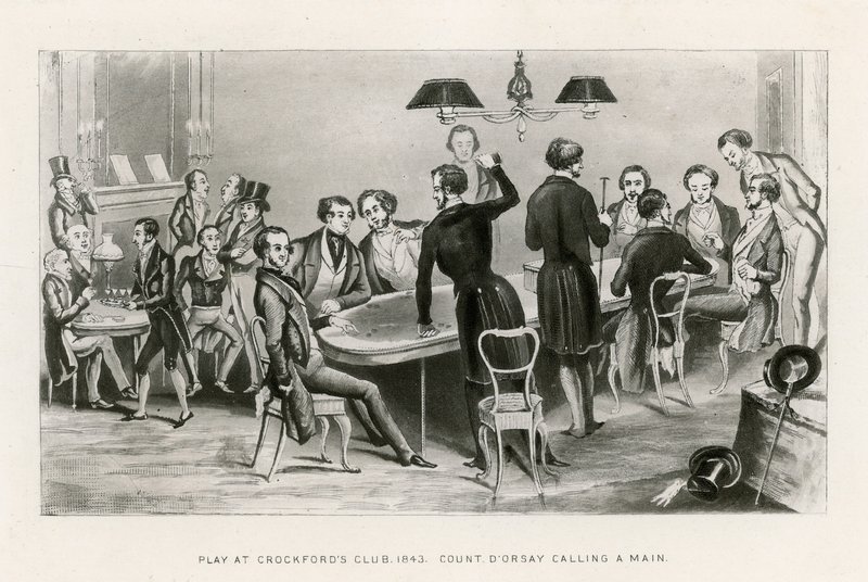 Spiel im Crockfords Club, 1843. Graf D
