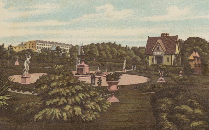 Plymouth: Schweizer Lodge und Gärten, Devonport Park von English School