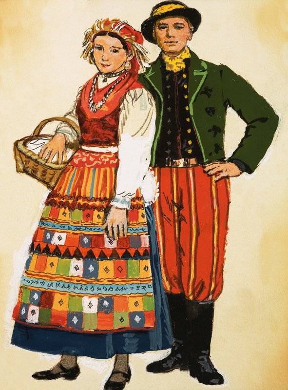 Polnische Tracht von English School