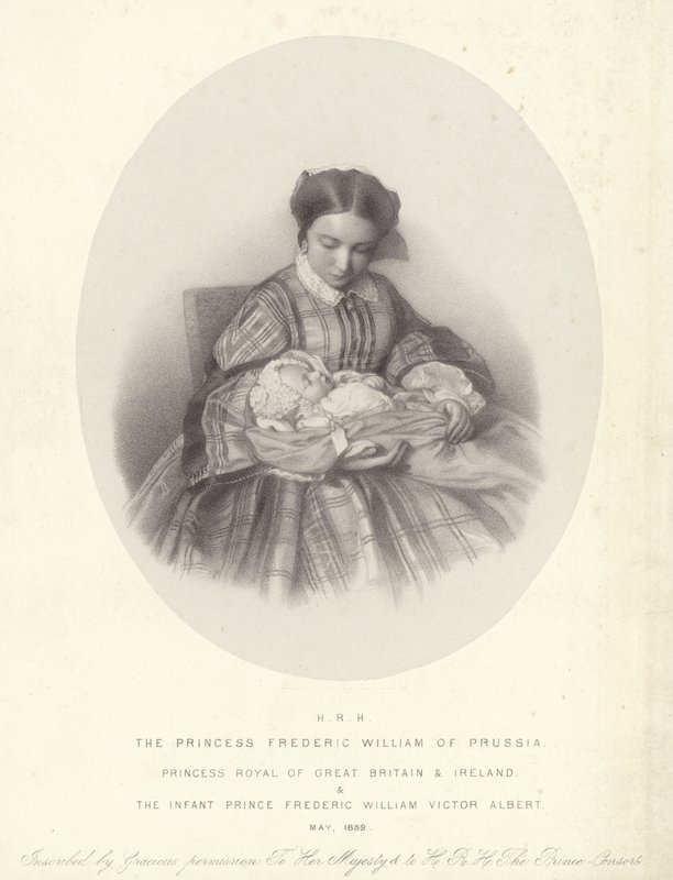 Porträt von Victoria, Prinzessin Royal, mit ihrem Sohn, Frederick William Victor Albert von English School