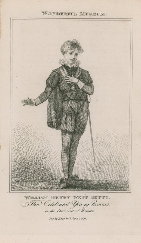 Porträt von William Henry West Betty als Hamlet von English School