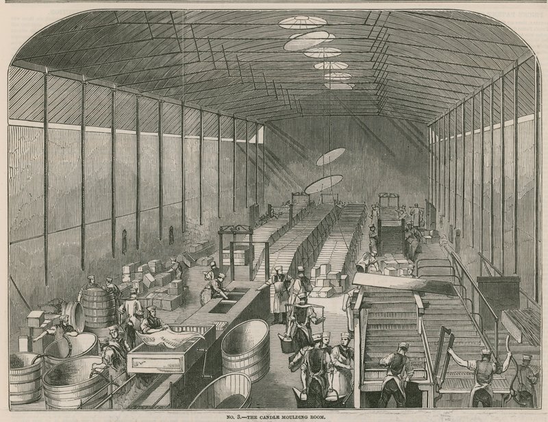 Prices Patent Candle Companys Werke; Der Kerzenformraum von English School