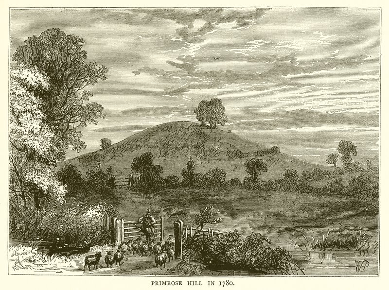 Primrose Hill im Jahr 1780 von English School