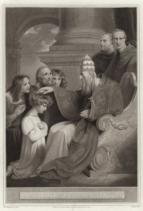 Prinz Alfred vor Papst Leo III. von English School