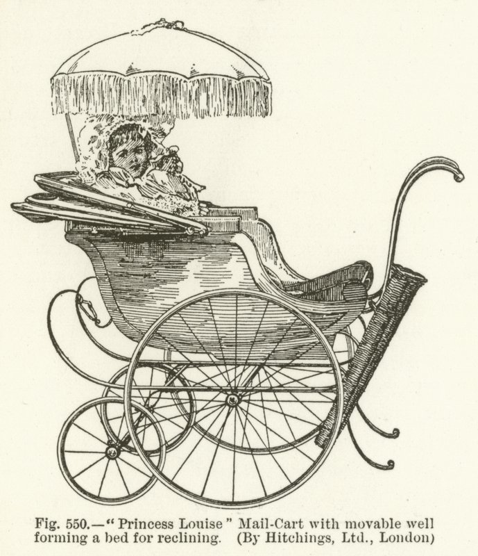 Princess Louise Kinderwagen mit beweglichem Bett von English School