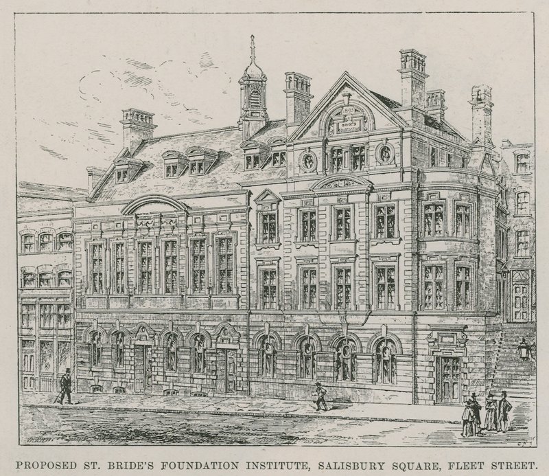 Vorgeschlagenes St Brides Foundation Institute, Salisbury Square, Fleet Street von English School
