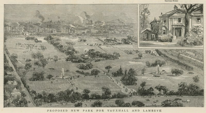 Vorgeschlagener neuer Park für Vauxhall und Lambeth von English School