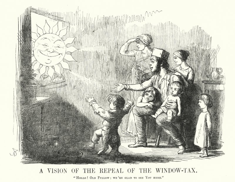 Eine Vision der Abschaffung der Fenstersteuer (Stich) von English School