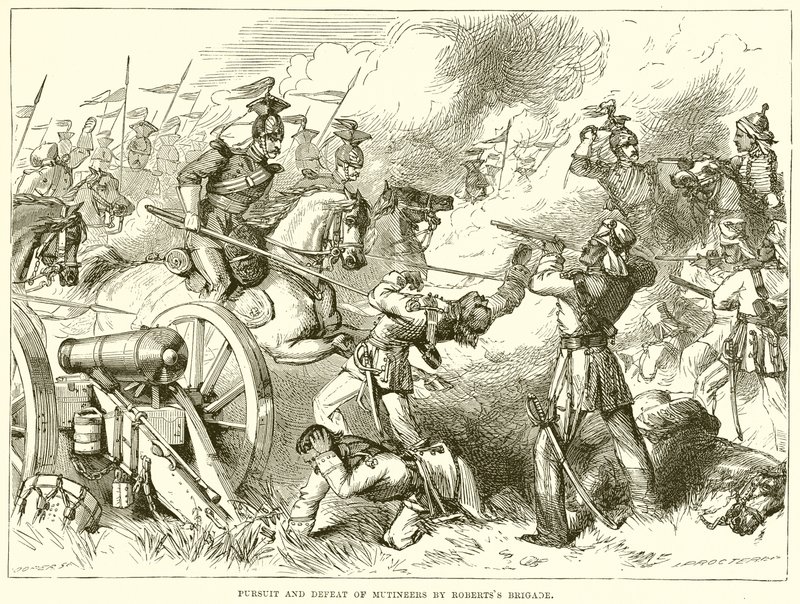 Verfolgung und Niederlage der Meuterer durch Roberts Brigade von English School
