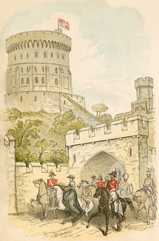 Königin Victoria reitet aus dem Windsor Castle von English School