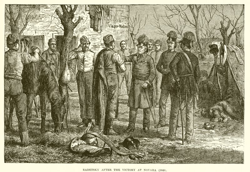 Radetzky nach dem Sieg bei Novara (1849) von English School