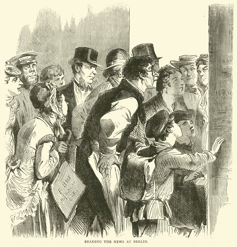 Zeitungslesen in Berlin, November 1870 von English School