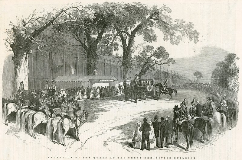 Empfang der Königin im Gebäude der Großen Ausstellung, Große Ausstellung, 1851 von English School