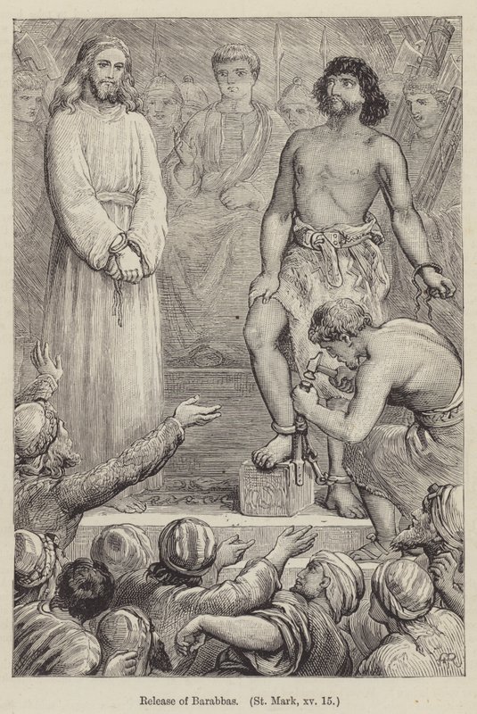 Die Freilassung des Barabbas, Markus XV von English School