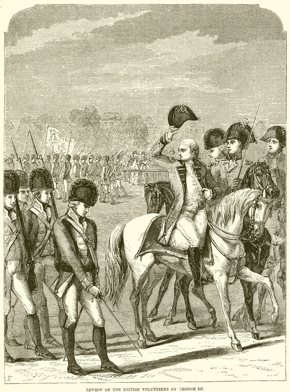 Überprüfung der britischen Freiwilligen durch Georg III. von English School