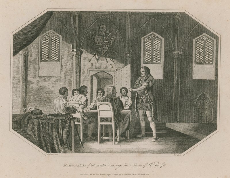 Richard Herzog von Gloucester beschuldigt Jane Shore der Hexerei von English School