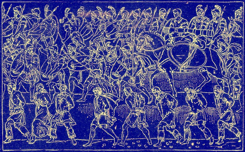 Römische Soldaten und barbarische Gefangene, Illustration aus Die Illustrierte Geschichte der Welt, veröffentlicht um 1880 von English School