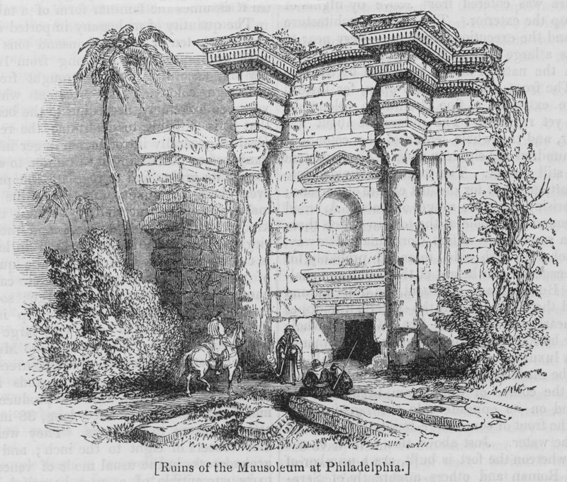 Ruinen des Mausoleums in Philadelphia von English School