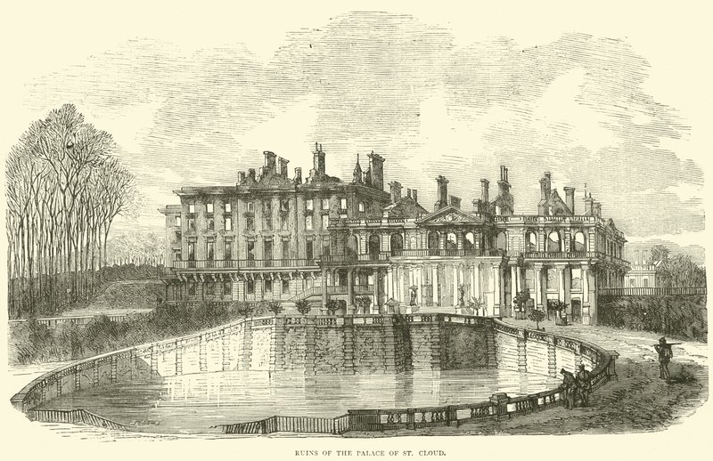 Ruinen des Palastes von Saint-Cloud, Oktober 1870 von English School