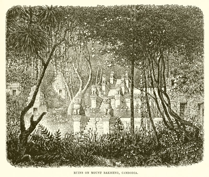 Ruinen auf dem Berg Bakheng, Kambodscha von English School