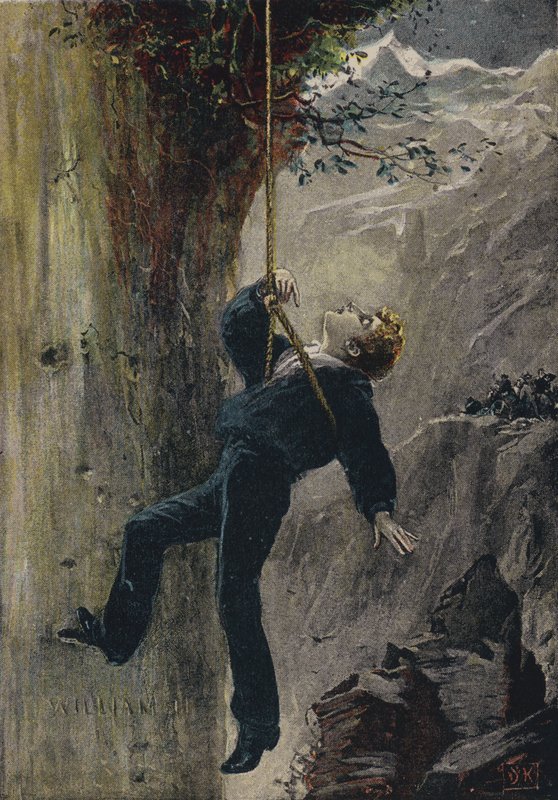 Gerettet. Illustration aus The Natural Bridge, or One Niche the Highest, von Elihu Burritt von English School