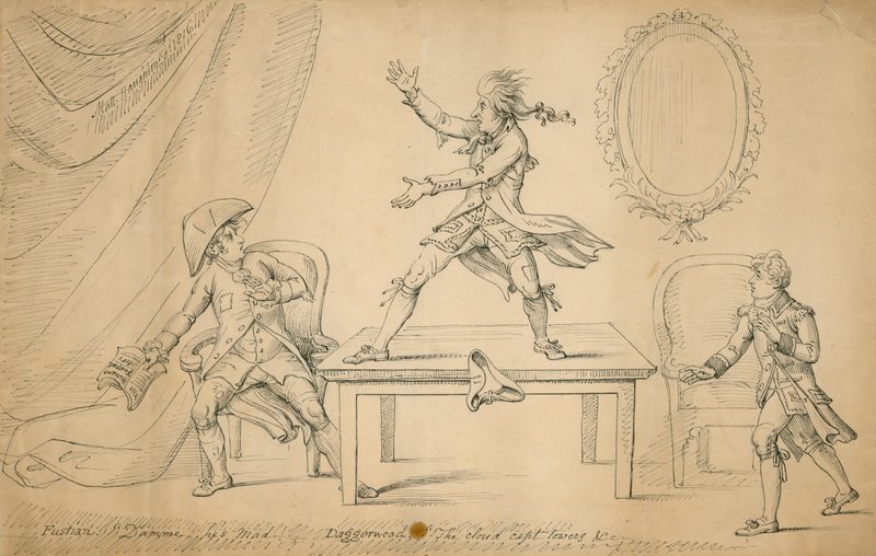 Szene aus Sylvester Daggerwood von George Coleman dem Jüngeren von English School