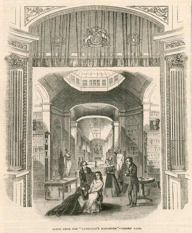Szene aus dem Stück Die Tochter der Patrizier, Drury Lane Theatre, London von English School