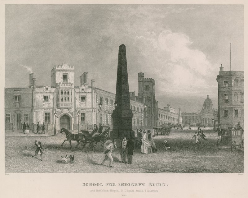 Schule für Blinde und Bethlehem Hospital, St. Georges Field, Southwark von English School