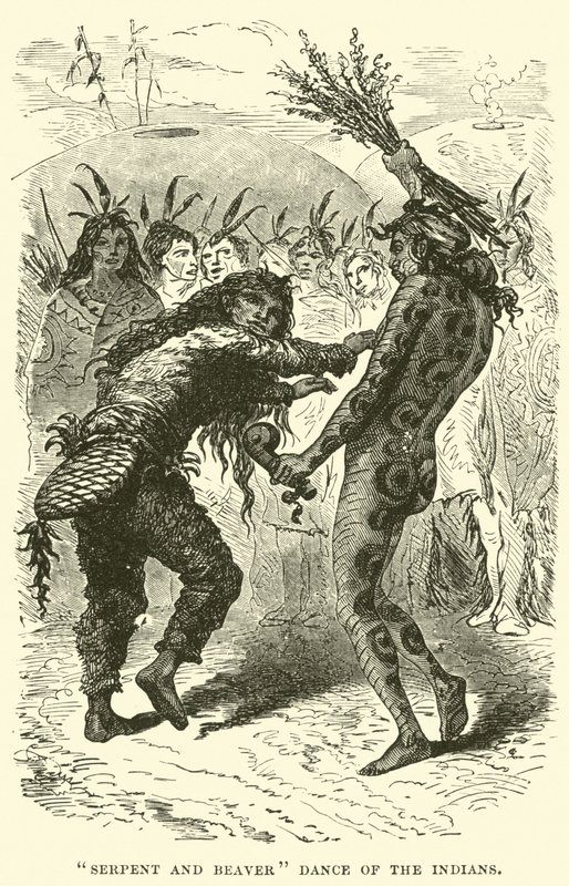 Schlangen- und Biber-Tanz der Indianer von English School