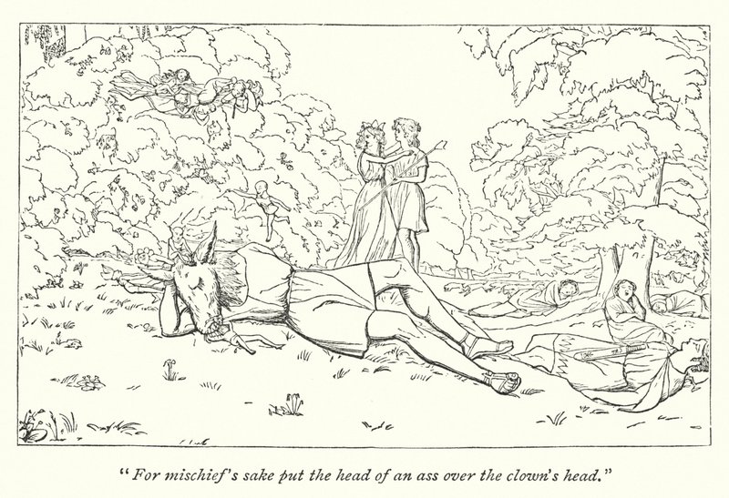 Ein Sommernachtstraum; Oberon befreit Titania vom Zauber (Stich) von English School