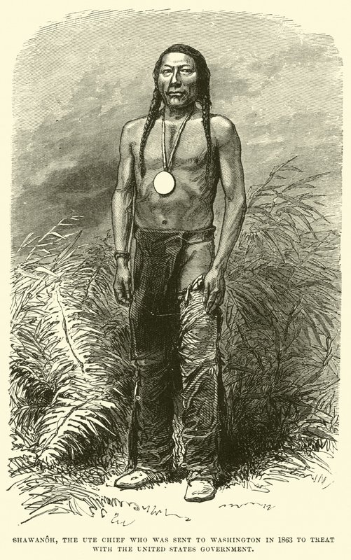 Shawanoh, der Ute-Häuptling, der 1863 nach Washington geschickt wurde, um mit der US-Regierung zu verhandeln von English School
