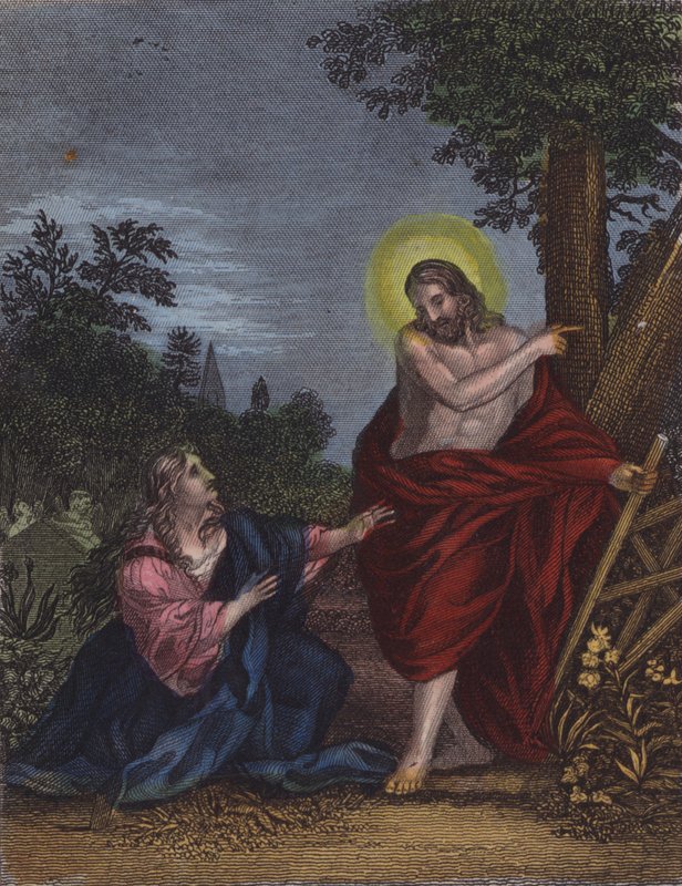 Sie, Josephs Gärtner ihn vermutend, sagte ... (farbiger Stich) von English School