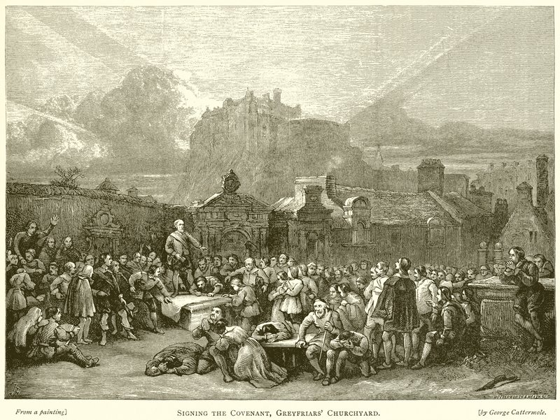 Unterzeichnung des Bundes, Greyfriars Churchyard von English School