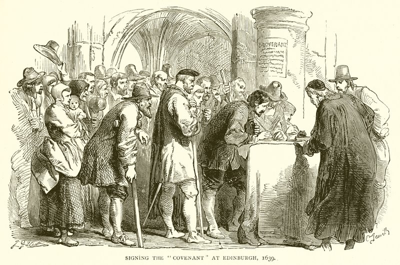 Unterzeichnung des Bundes in Edinburgh, 1639 von English School