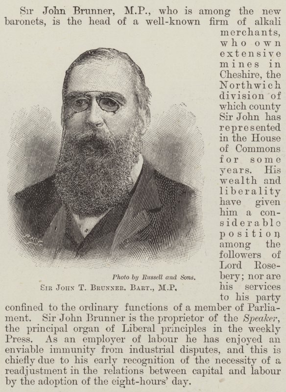 Sir John T Brunner, Baronet, MP von English School