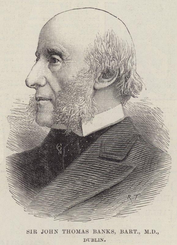 Sir John Thomas Banks, Baronet, MD, Dublin (Gravur) von English School