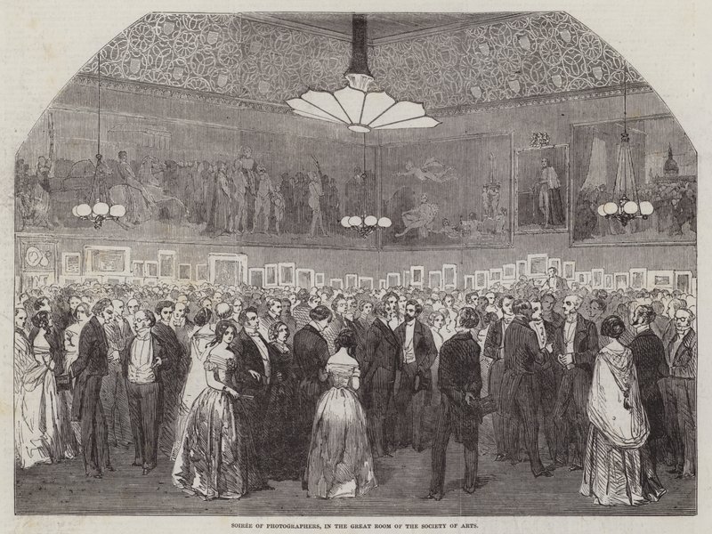 Abend der Fotografen im großen Saal der Gesellschaft der Künste (Gravur) von English School